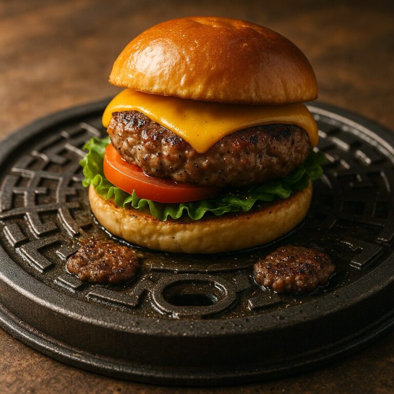 マンホールの蓋のハンバーグ