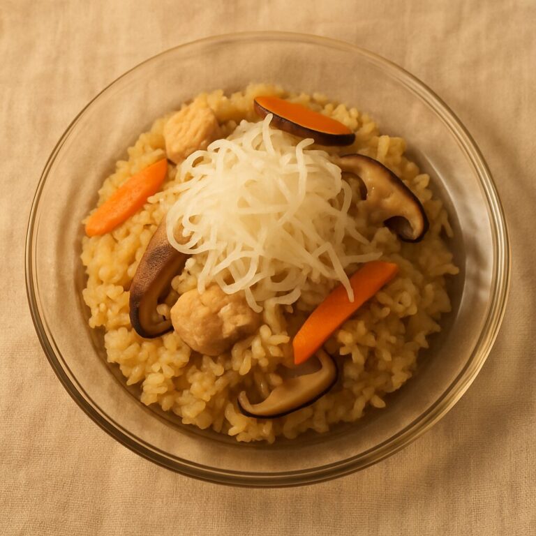 シュレッダー後の大根炊き込みご飯